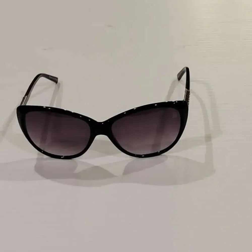 Cinzia Sunglasses Co Star Col.01 Black Silver Cat Eye Frames  Purple Lenses